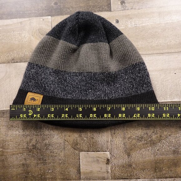 Turtle Fur Fleece-Lined Knit Beanie Unisex One Size Gray Black Winter Hat - Picture 7 of 8